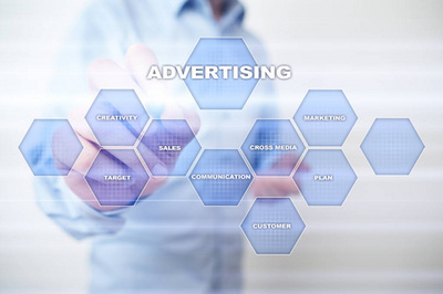 广告商业推广数字营销概念。改进统计